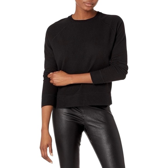 Vince Black Sweatshirt Raglan Pullover Women’s Size S Crop Relaxed Comfy Fit - Picture 4 of 16